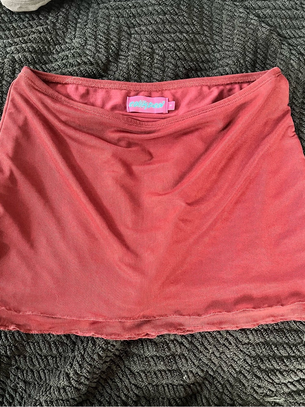 Edikted Burgundy Mini Skirt